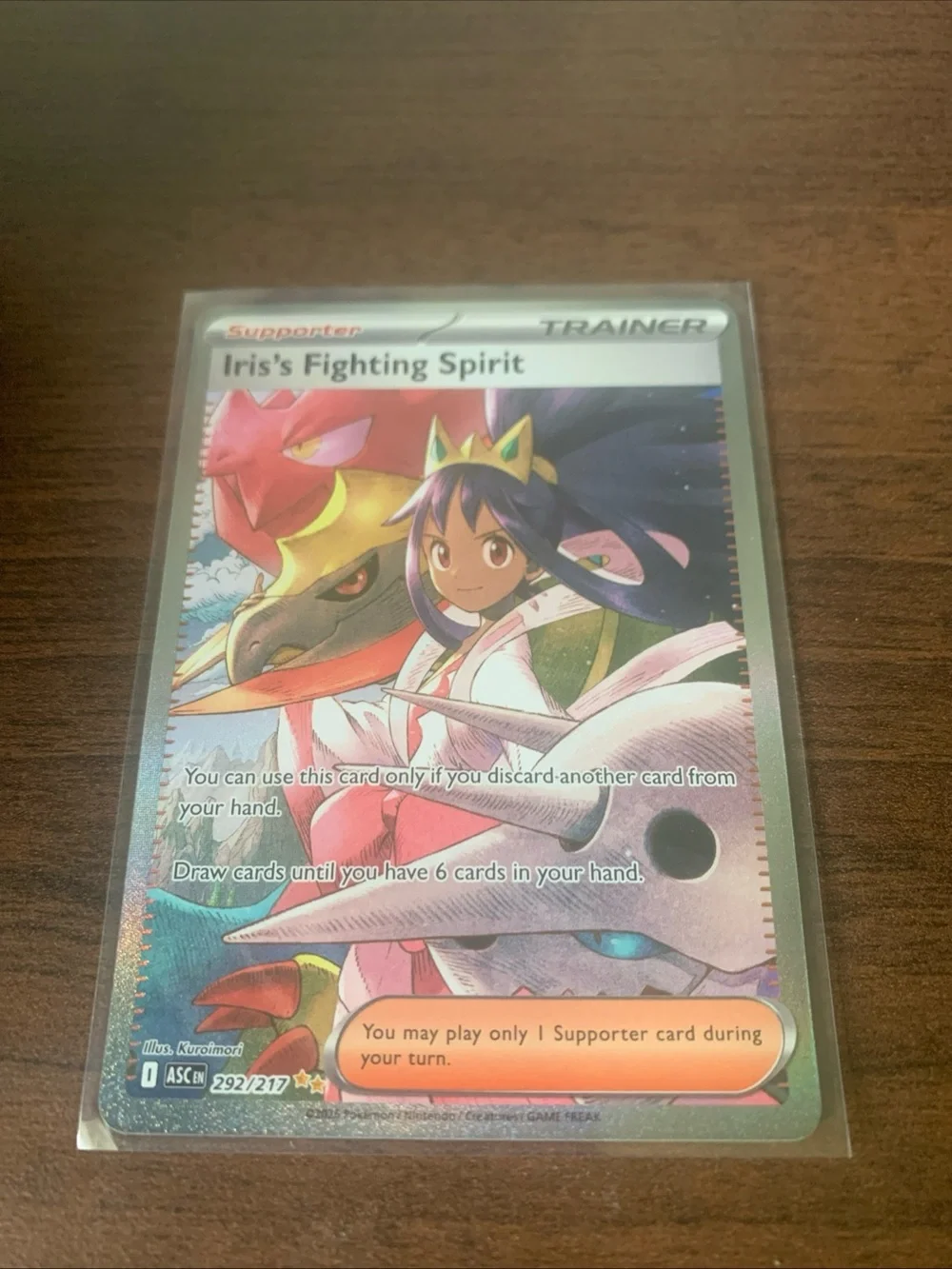 Iris's Fighting Spirit TCG Card - Pink and Purple Artwork